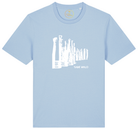 t-shirt | bleu ciel | brise lame blanc | coton bio | saint malo | le petit plagiste