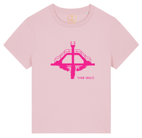t-shirt | femme | plongeoir | saint-malo | rose | coton bio | marque francaise