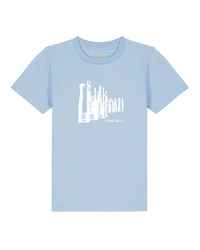 T-shirt | enfant | saint malo | coton bio | brise lame blanc | bleu ciel | marque francaise