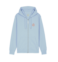 Le Sweat zippé Ciel - Broderie orange fluo