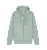 Le Sweat zippé Estran - Broderie orange fluo