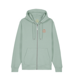 Le Sweat zippé Estran - Broderie orange fluo