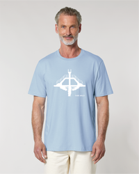 t shirt | bleu ciel | plongeoir | blanc | saint malo | coton bio