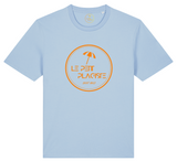 t-shirt | coton bio | saint malo | le petit plagiste | orange | bleu ciel | parasol