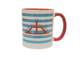 MUG| saint malo| bretagne| marinière| bleu| rouge| plongeoir| le petit plagiste