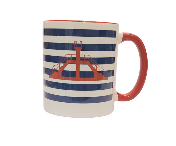 MUG| saint malo| plongeoir roueg| marinière | bleu marine| le petit plagiste|