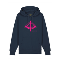 Sweat|le petit plagiste|saint-malo|bleu marine|plongeoir rose fluo|coton bio
