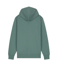 Le Sweat zippé Algue - Broderie orange fluo