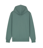 Le Sweat zippé Algue - Broderie orange fluo