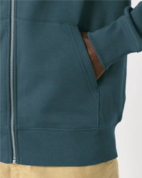 Le Sweat zippé Littoral - Broderie orange fluo