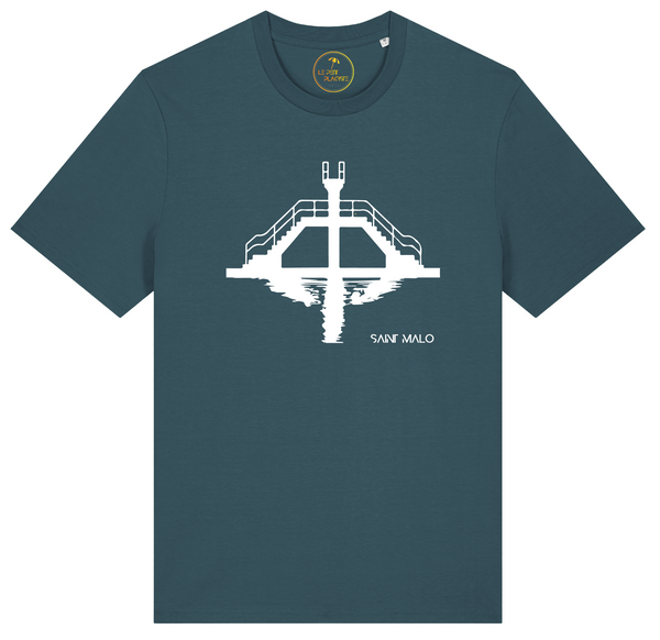 Tshirt | coton bio | vert | plongeoir | blanc | saint malo | 