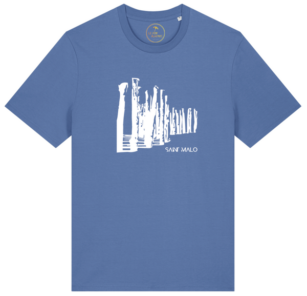 t-shirt | coton bio | saint malo | brises lames | bleu | le petit plagiste |