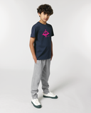 T-shirt |coton bio | saint malo | bleu marine | plongeoir | rose fluo | enfant 