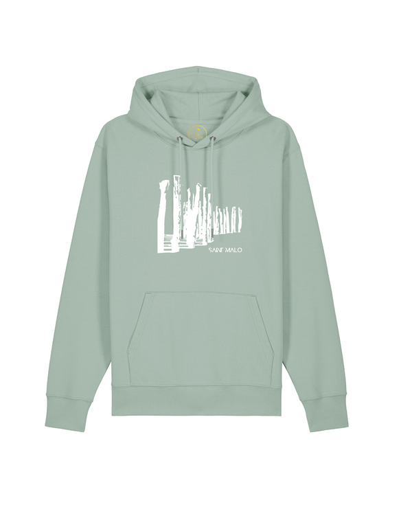 sweat | coton bio | saint malo | vert d'eau | brise lame blanc |
