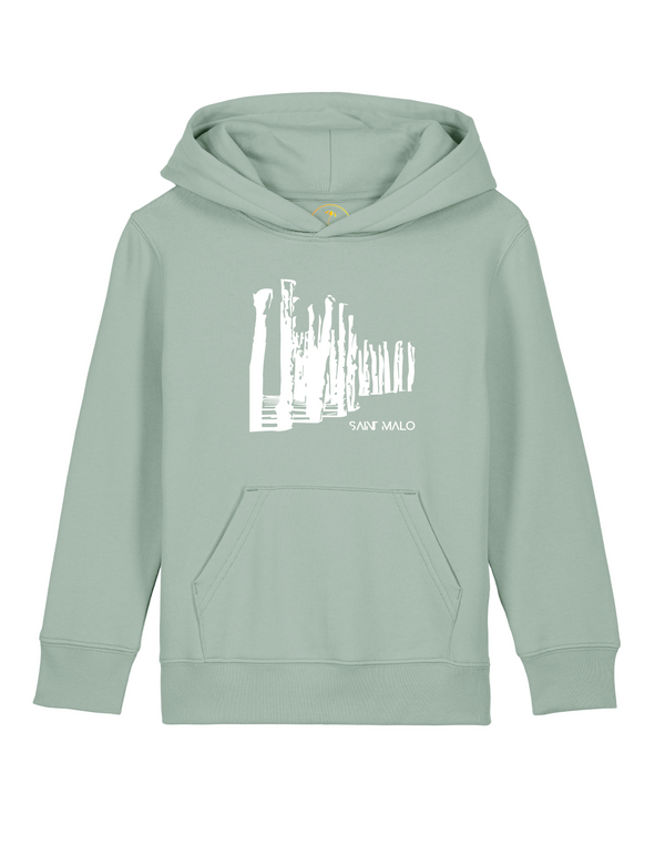 Sweat enfant | coton bio | brise lame| saint malo | estran | vert d'eau