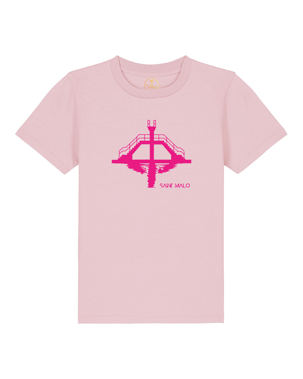 t-shirt | enfant | rose  saint malo | plongeoir rose | fluo | coton bio